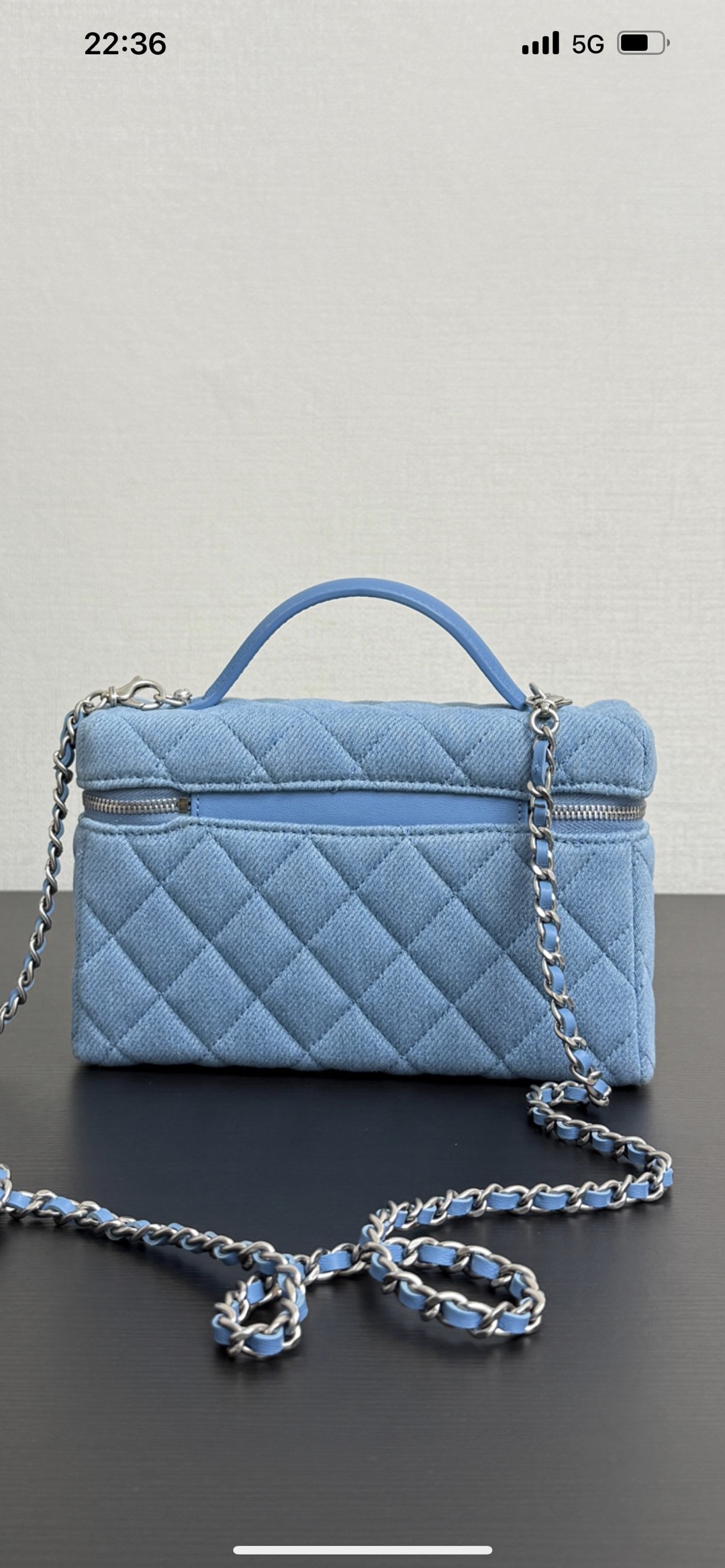 Chanel 25C LP Vanity Case, Light Blue Denim, Detachable Chain, Fashionable 6 i1741426635 6394 5