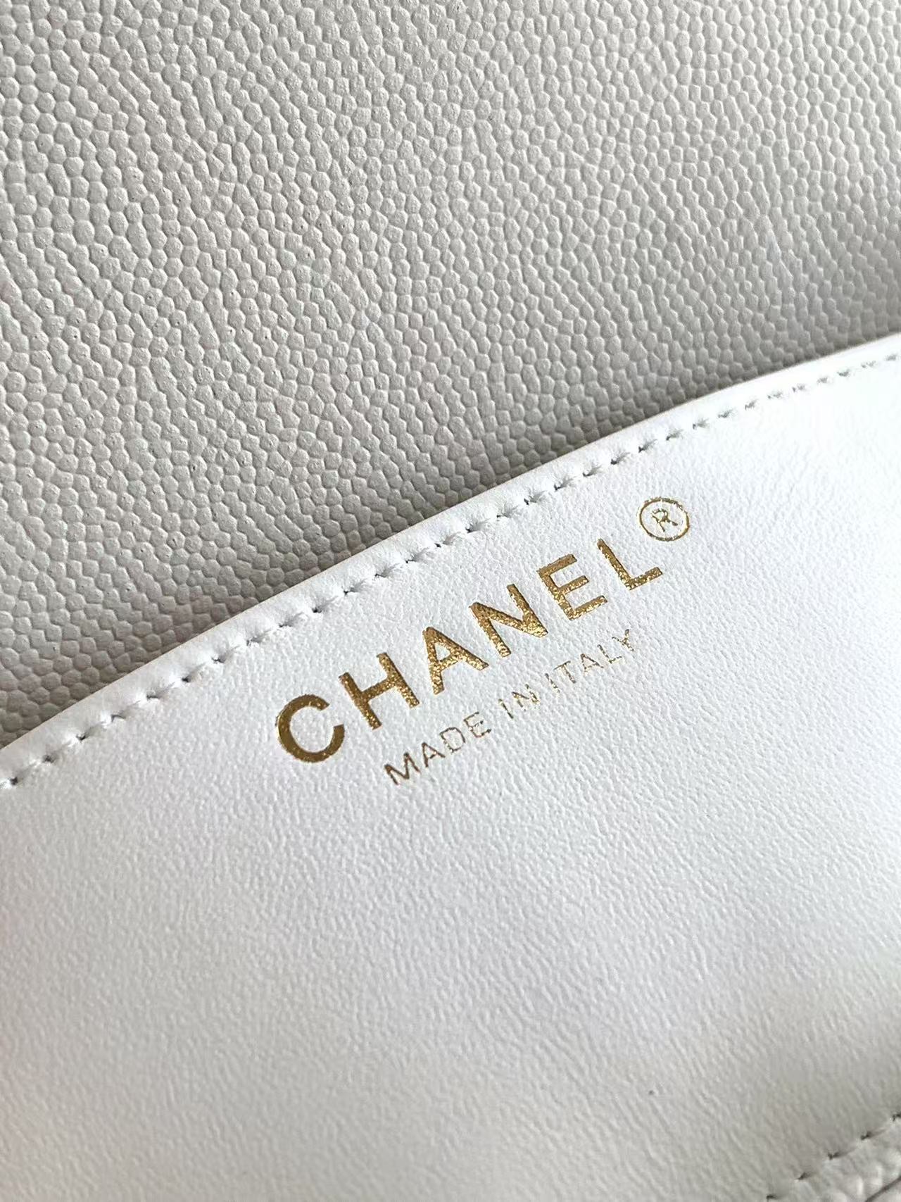 Chanel 25P Double Chain Caviar Square Bag - White, Small Size (13x18x5.5cm) 10 i1741691972 8500 2