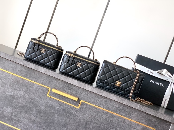 Elegant Quilted Leather Top Handle Bag with Crystal & Enamel Clasp 1 Elegant Quilted Leather Top Handle Bag with Crystal & Enamel Clasp