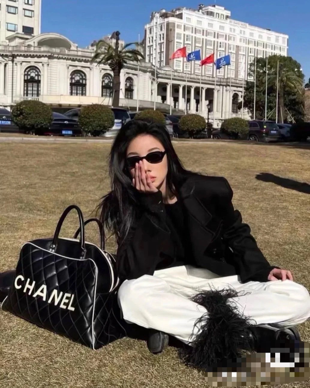 Chanel Vintage Bowling Bag Black Lambskin Leather 24k Gold Hardware 2 i1742626677 9774 0