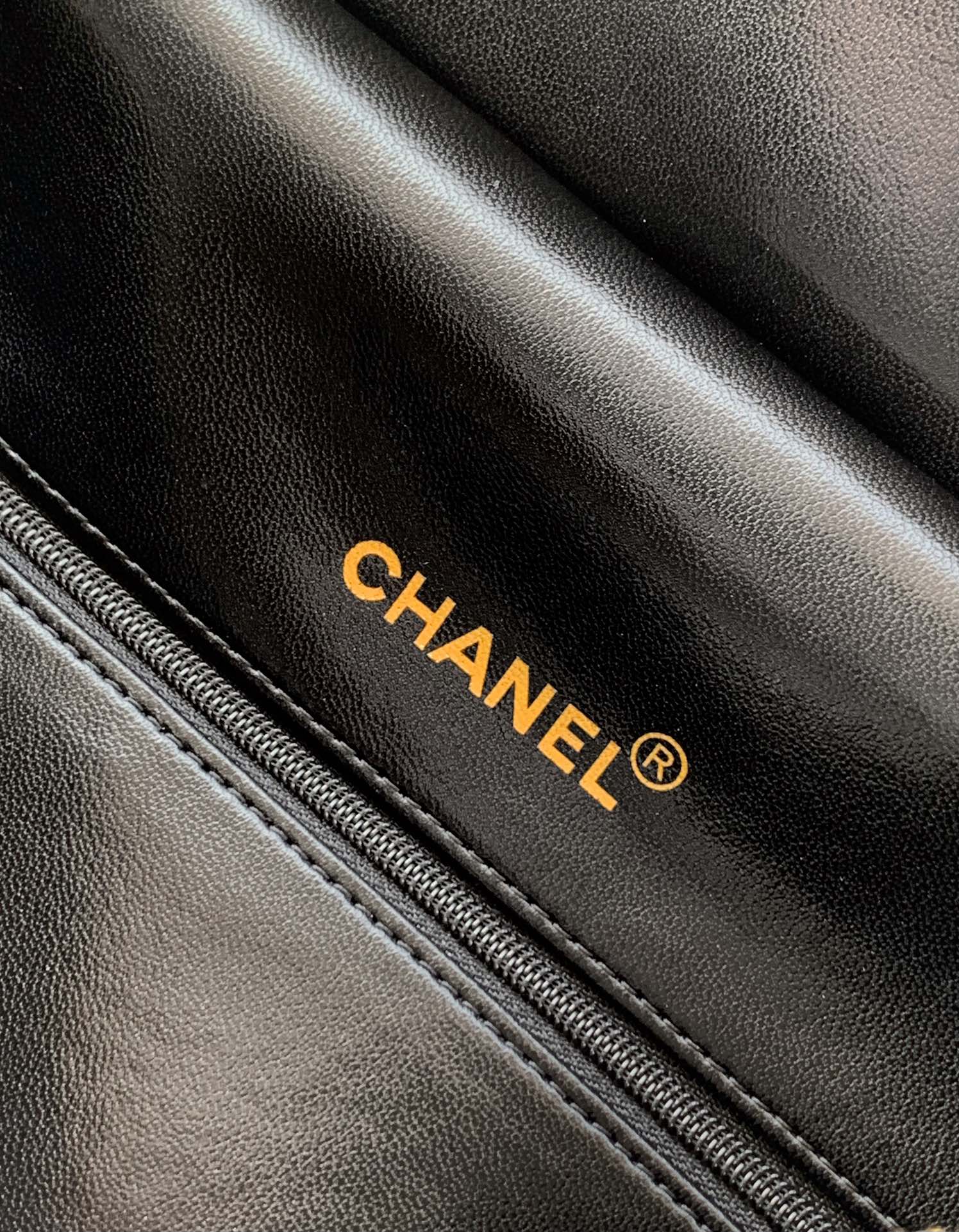 CHANEL Vintage XL Boston Bowling Bag, Black/White, Lambskin Leather 9 i1742626968 4455 6
