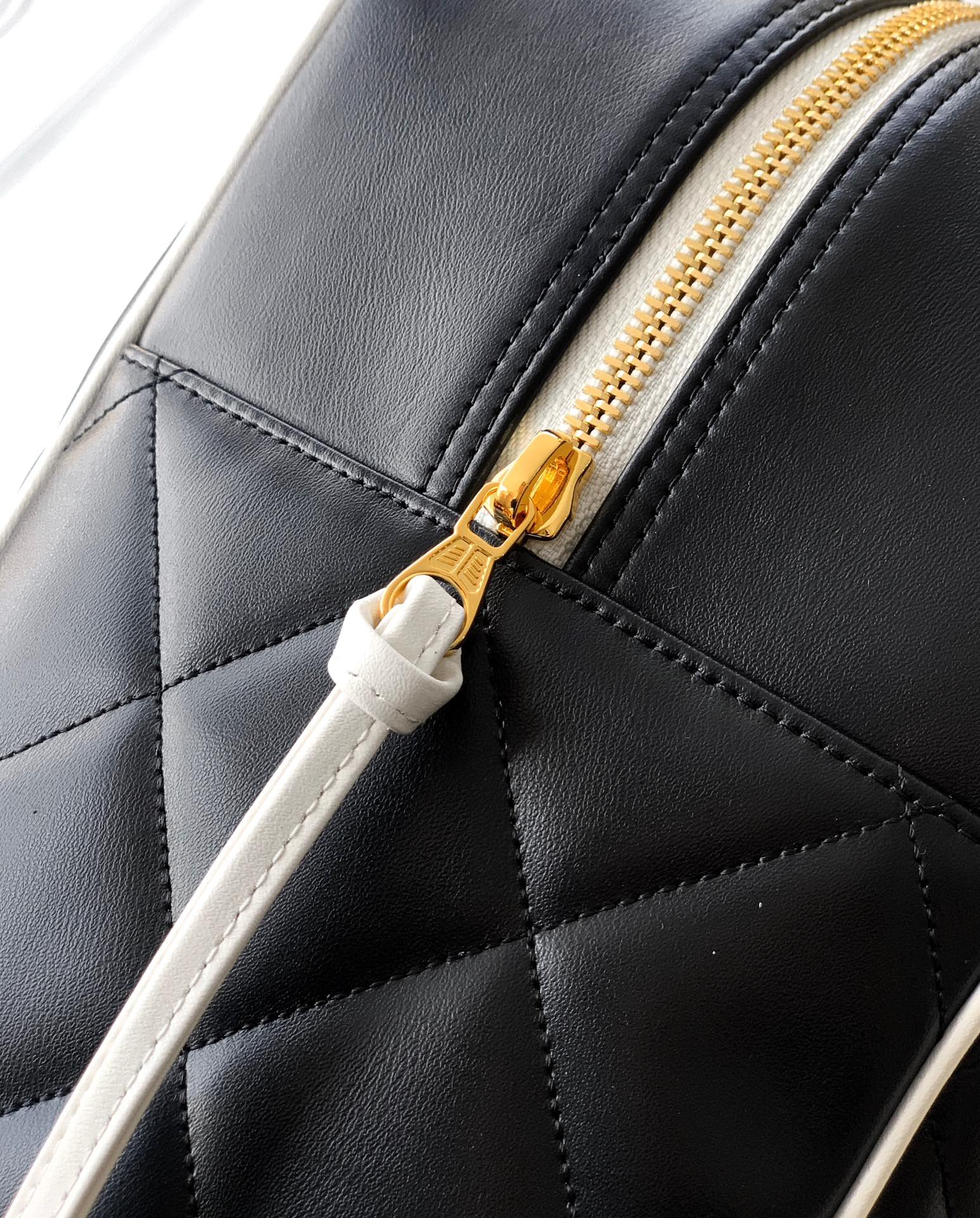CHANEL Vintage XL Boston Bowling Bag, Black/White, Lambskin Leather 6 i1742626968 4488 1