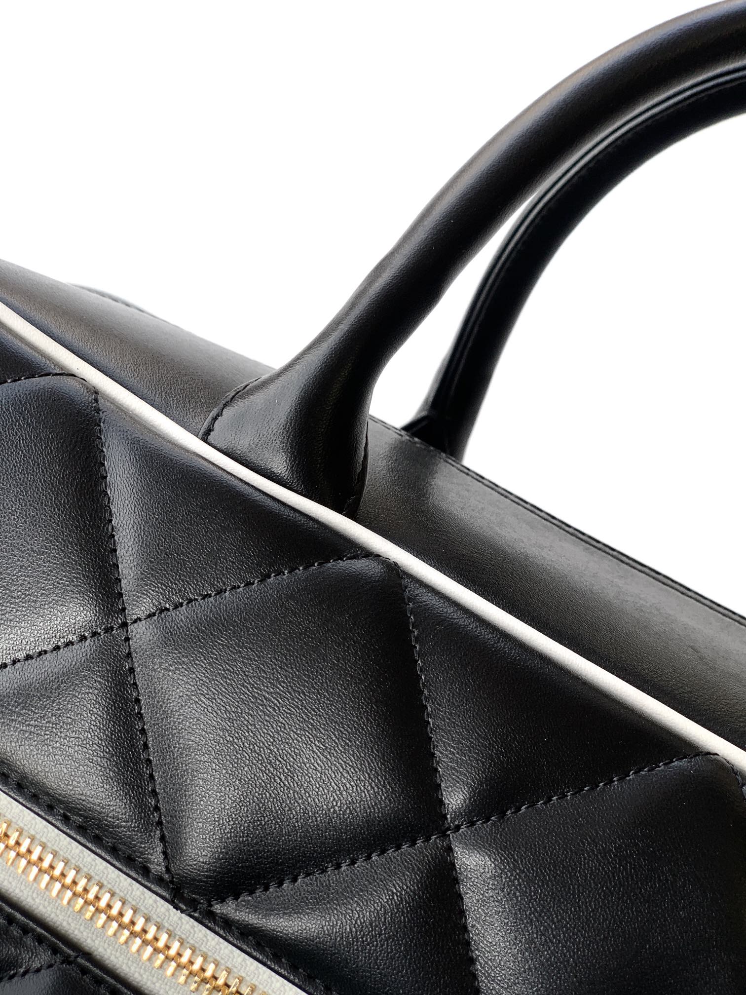 CHANEL Vintage XL Boston Bowling Bag, Black/White, Lambskin Leather 7 i1742626968 4898 8