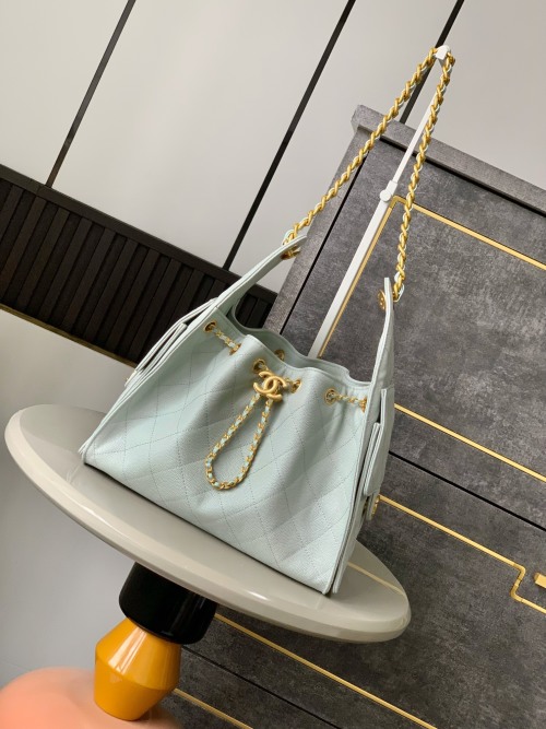 Chanel 25S Hobo Bag: Mint Green, Soft Leather, Gold Chain, Small Size 1 Chanel 25S Hobo Bag: Mint Green, Soft Leather, Gold Chain, Small Size