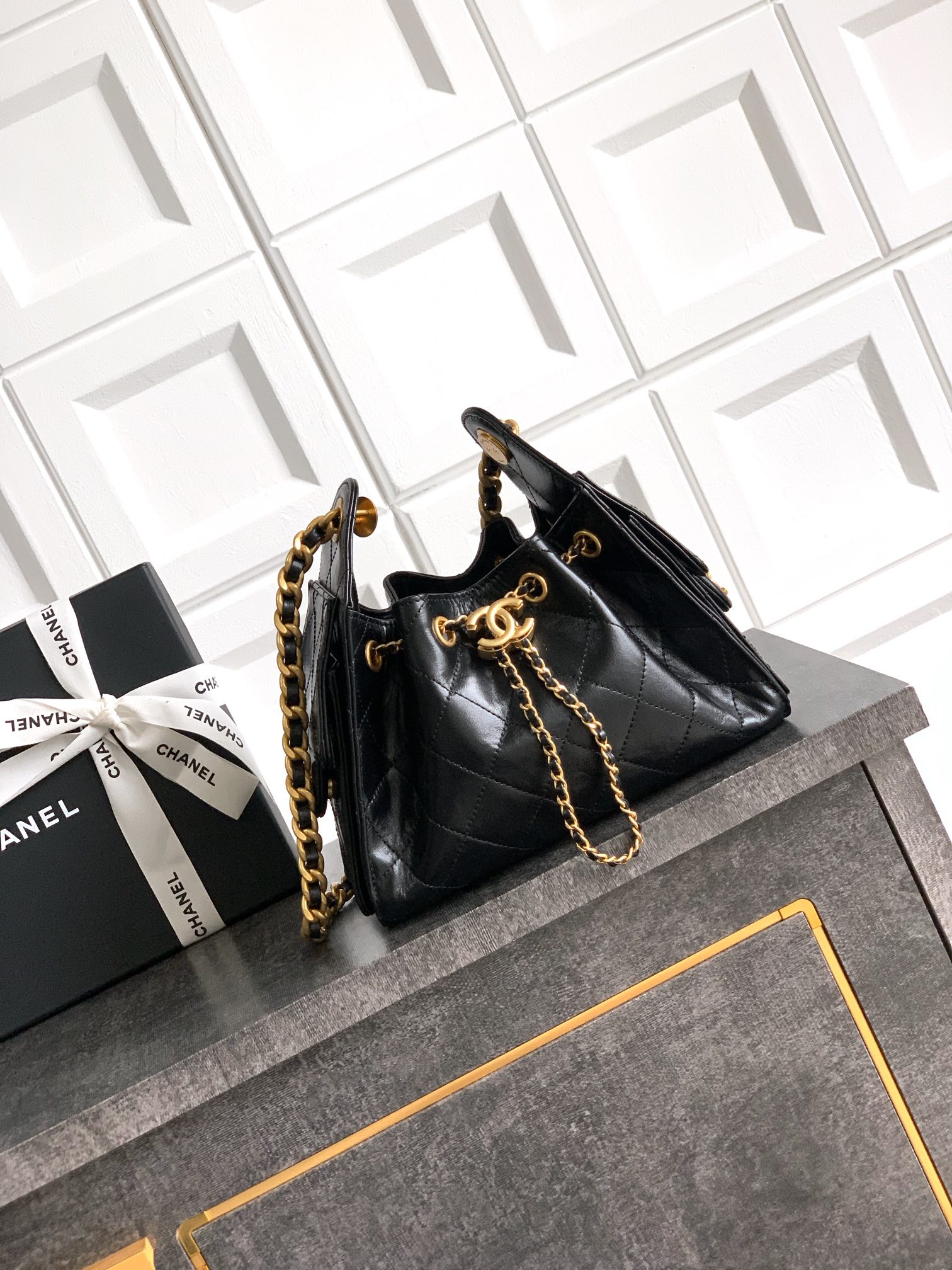 Chanel Style Black Leather Bag Lookbook Reference image 1