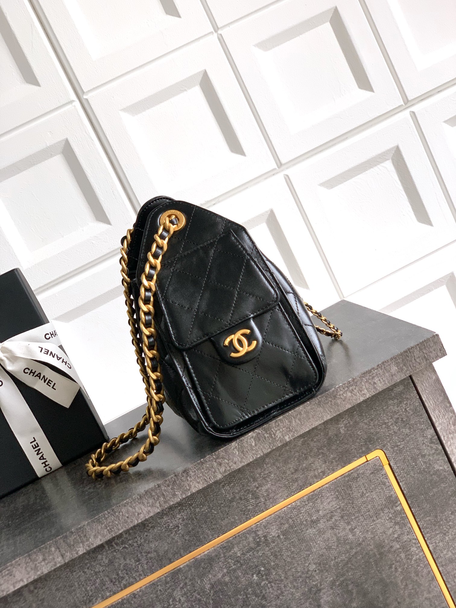 Chanel Style Black Leather Bag Lookbook Reference image 2