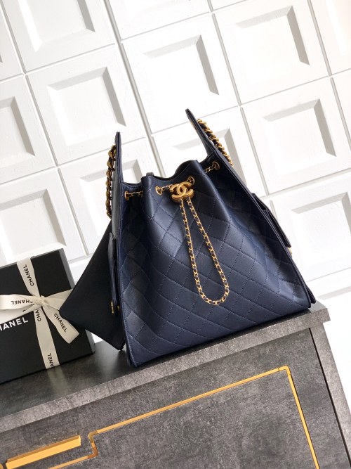 OHANEL 25s Hobo Bag, Caviar Leather, Drawstring Bucket Bag, Large Size 1 OHANEL 25s Hobo Bag, Caviar Leather, Drawstring Bucket Bag, Large Size