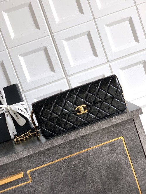 Chanel Vintage Baguette Bag, Black Leather Shoulder Bag 1 Chanel Vintage Baguette Bag, Black Leather Shoulder Bag