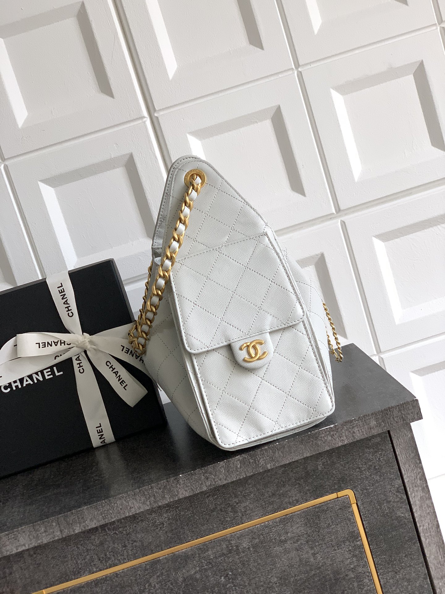 Chanel Style Grey Hobo Bag Lookbook Reference image 2