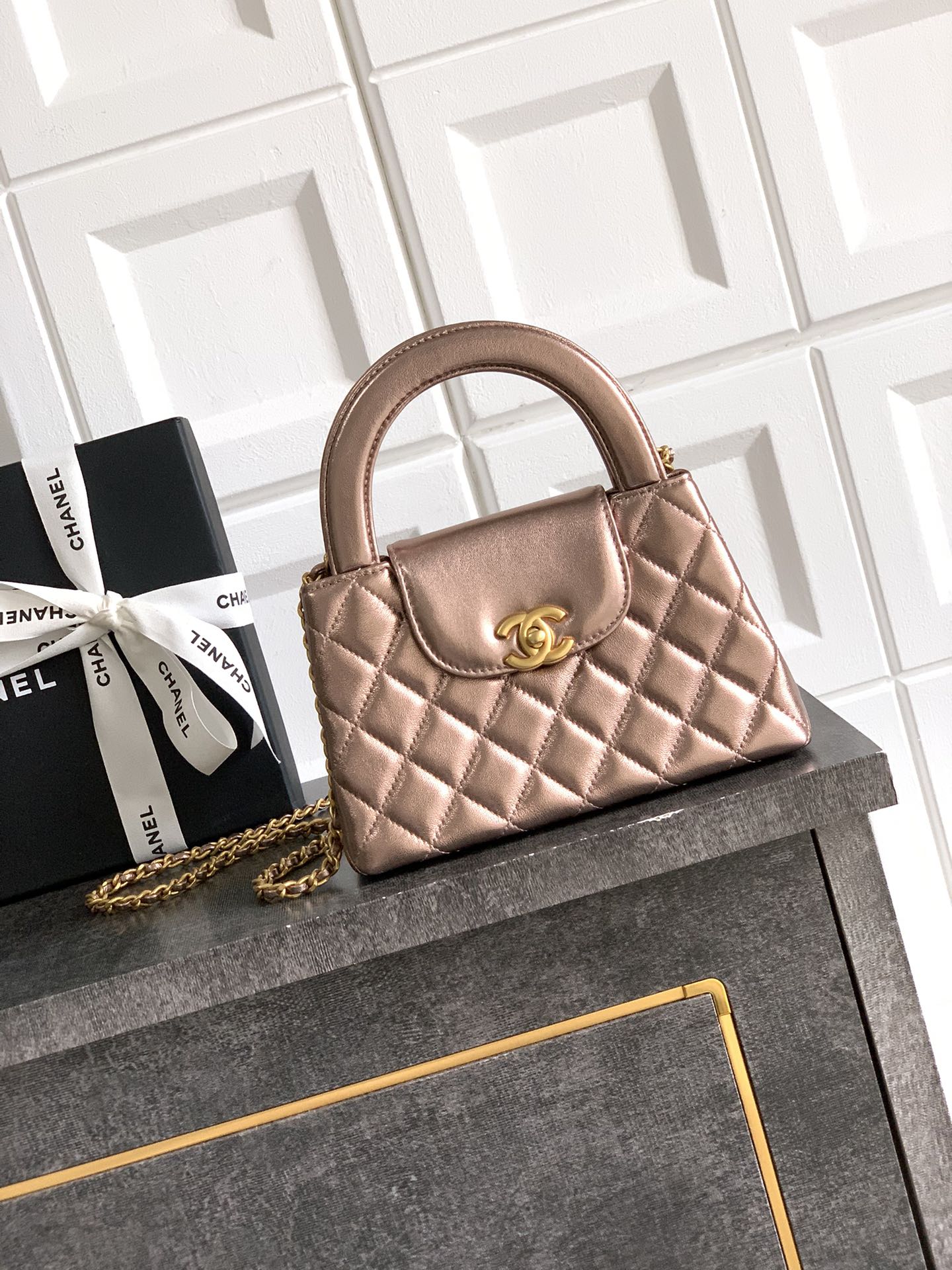 Chanel 25A Kelly Bag - Rose Gold Lambskin with Chain - Retro Fashion