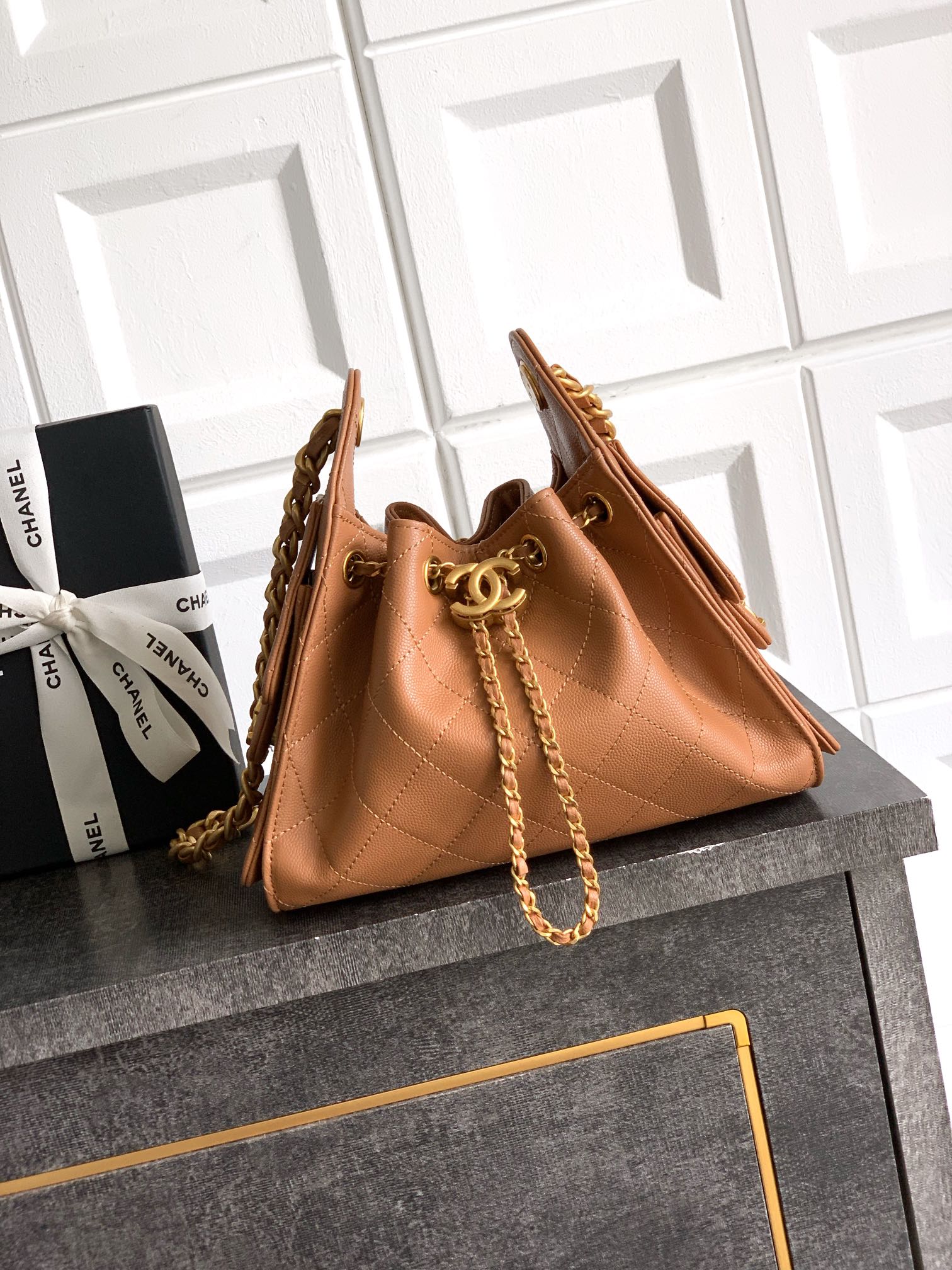 Chanel Style Leather Hobo Bag Lookbook Reference image 1