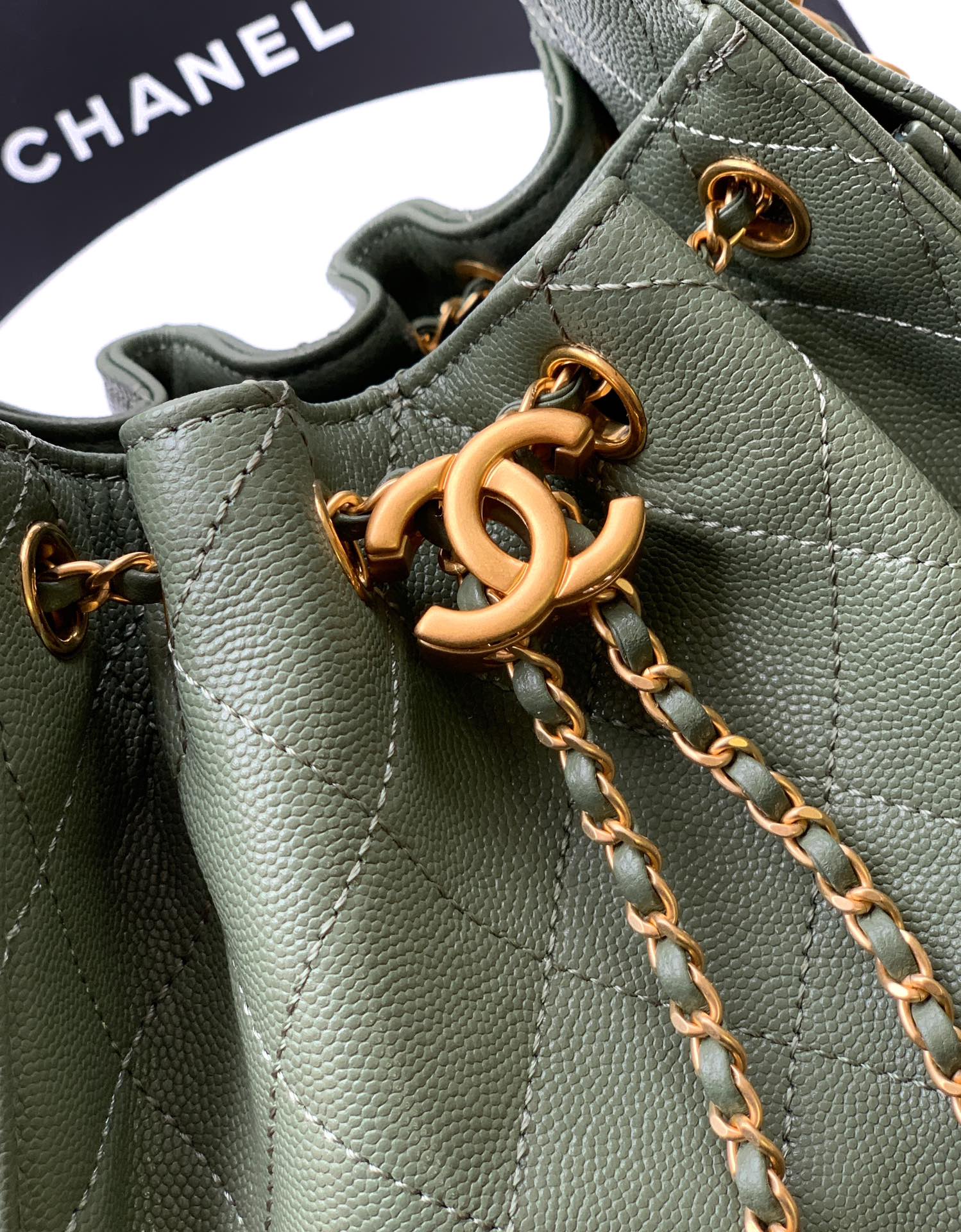 Chanel Style Green Leather Hobo Bag Bags Hobo Bag detail image 5 from source 765831