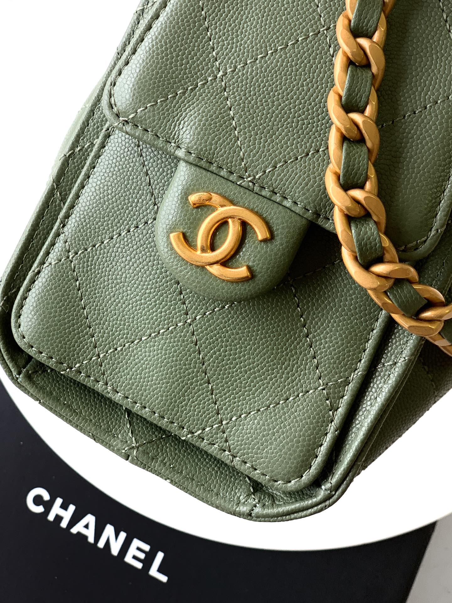 Chanel Style Green Leather Hobo Bag Bags Hobo Bag detail image 6 from source 765831