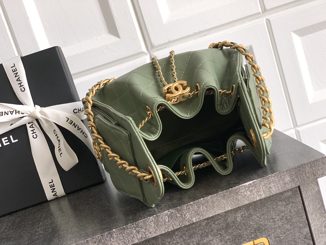 Chanel Style Green Leather Hobo Bag Bags Hobo Bag detail image 8 from source 765831