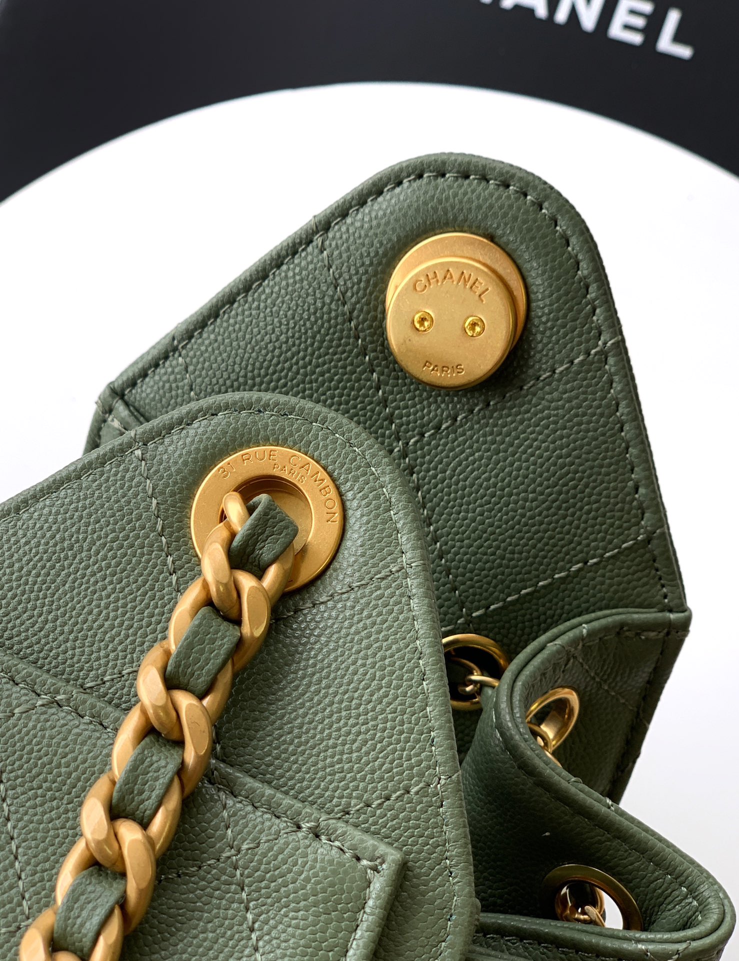 Chanel Style Green Leather Hobo Bag Bags Hobo Bag detail image 7 from source 765831