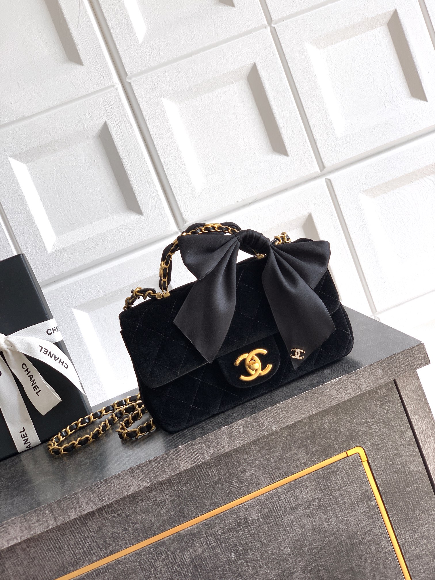 "Productos de exportación" de primera calidad🌟🌟🌟OHANEL👅👅Mini bolso grande con lazo y asa de terciopelo de 25 quila…