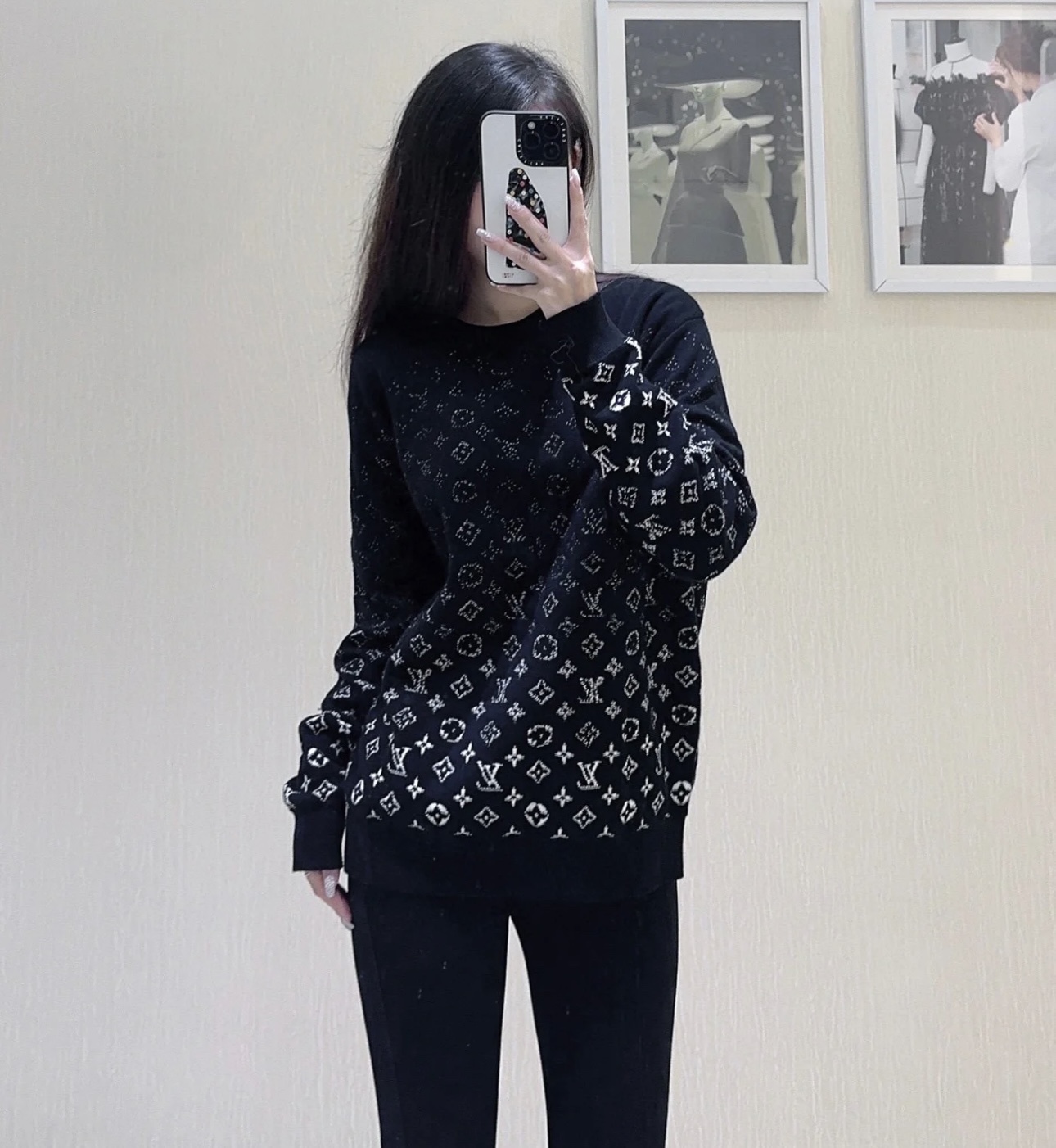 Louis Vuitton/路易威登 满印老花提花星空渐变羊毛针织毛衣