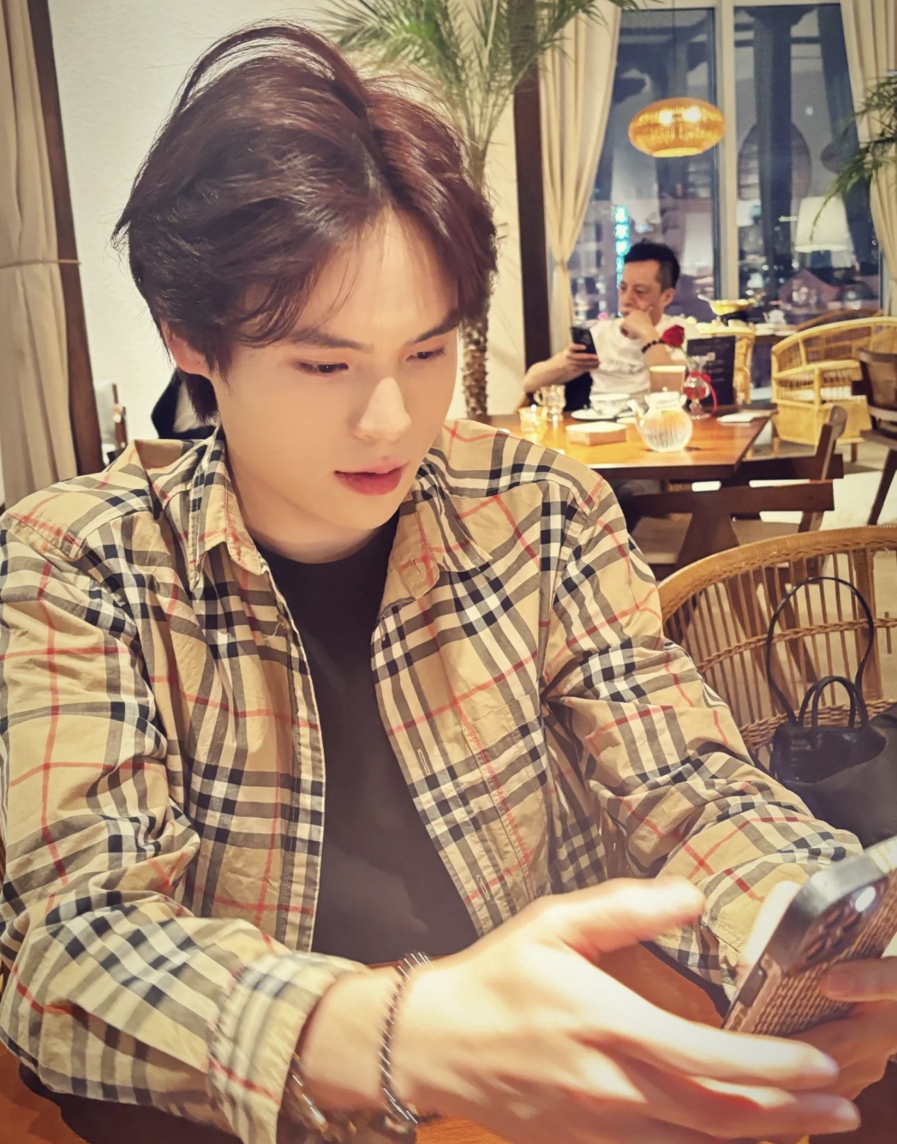 Burberry/巴宝莉 经典胸前口袋格纹长袖衬衫