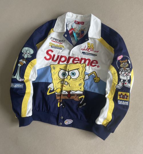 Supreme x Spongebob Squarepants Racing Jacket, Jeff Hamilton Collaboration 1 Supreme x Spongebob Squarepants Racing Jacket, Jeff Hamilton Collaboration