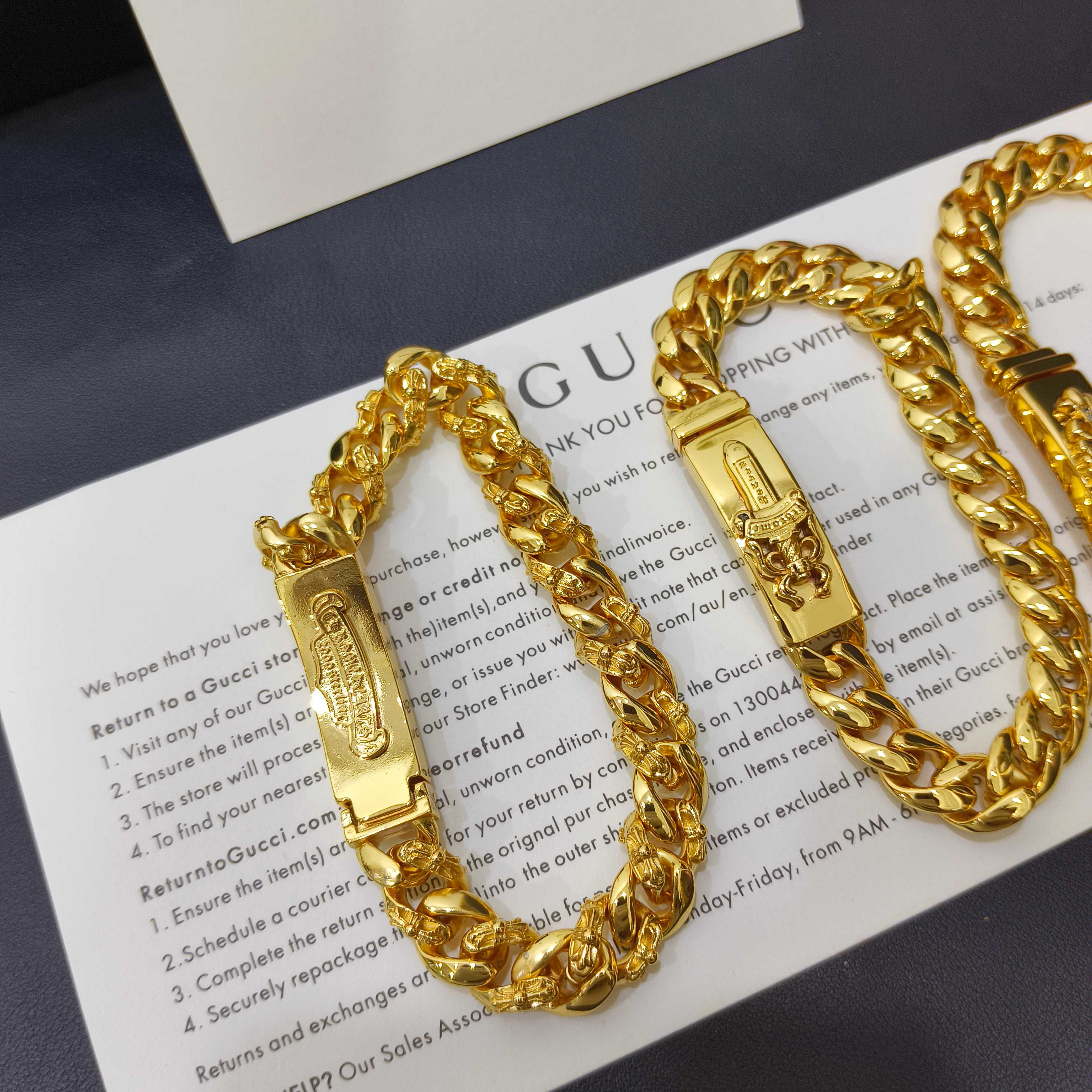 クロムハーツ ゴールドブレスレット 20cm