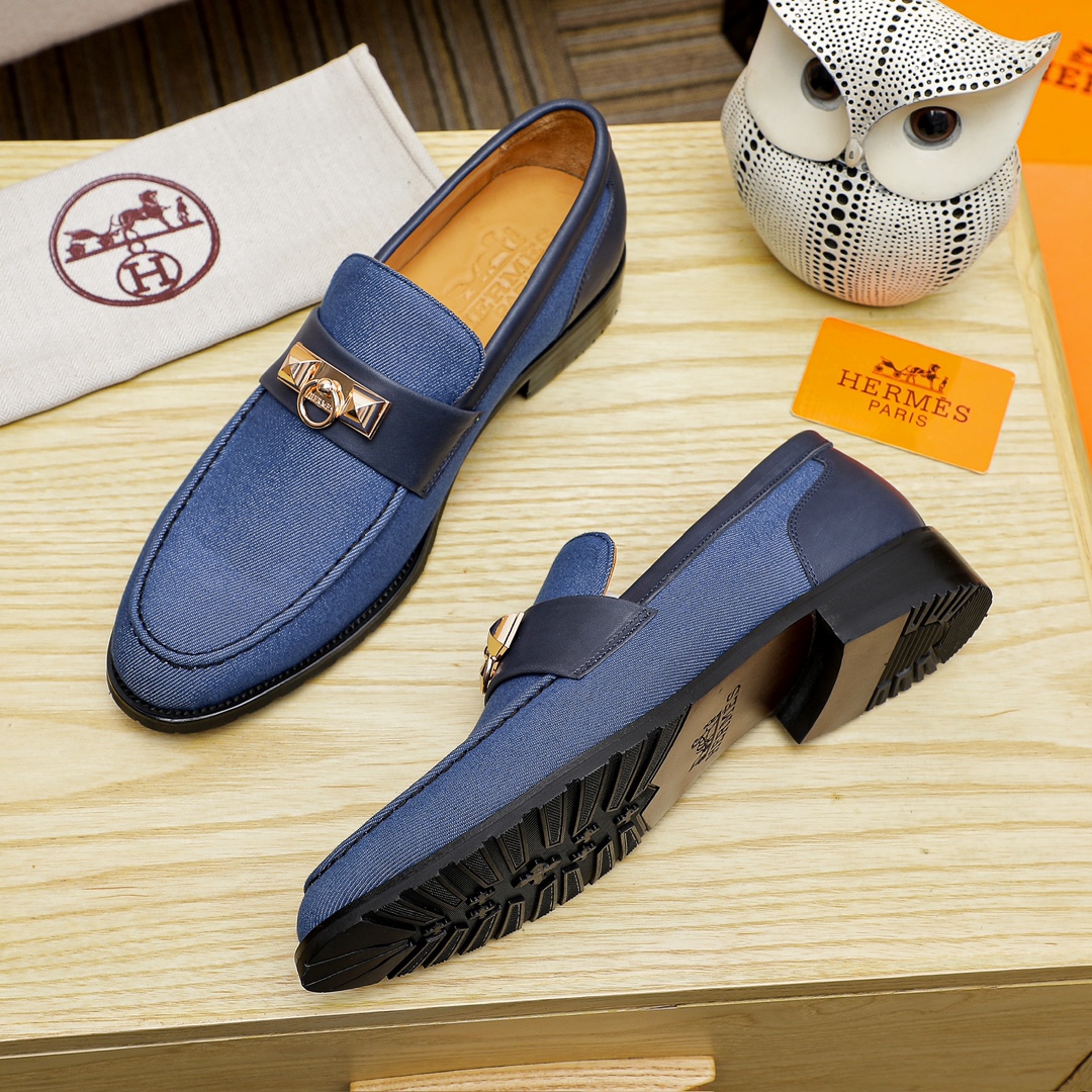 Hermes Men's Casual Business Leather Loafers - Official Replica, Sizes 39-44 6 i1704438442 1950 0