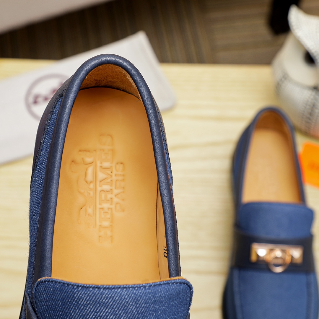 Hermes Men's Casual Business Leather Loafers - Official Replica, Sizes 39-44 8 i1704438442 3018 0