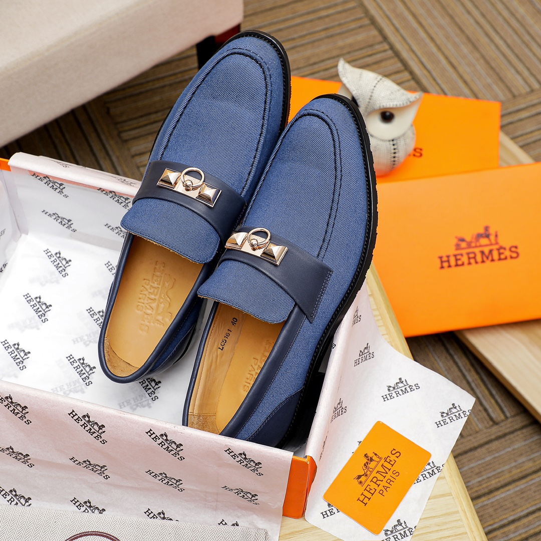 Hermes Men's Casual Business Leather Loafers - Official Replica, Sizes 39-44 4 i1704438442 8132 0