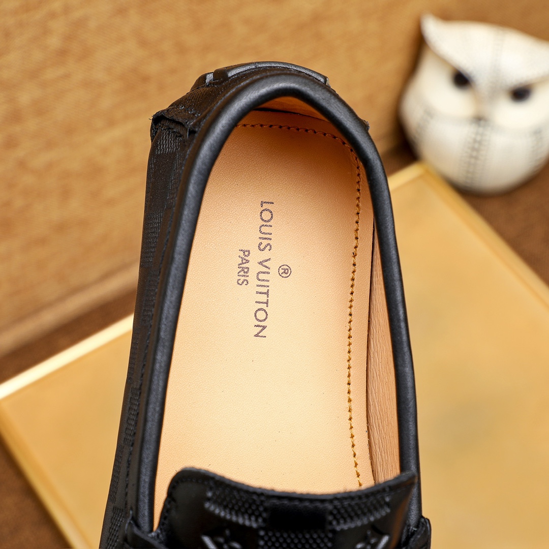 Louis Vuitton Men's Black Leather Loafers - Original Quality, Sizes 38-45 8 i1710386735 6878 1