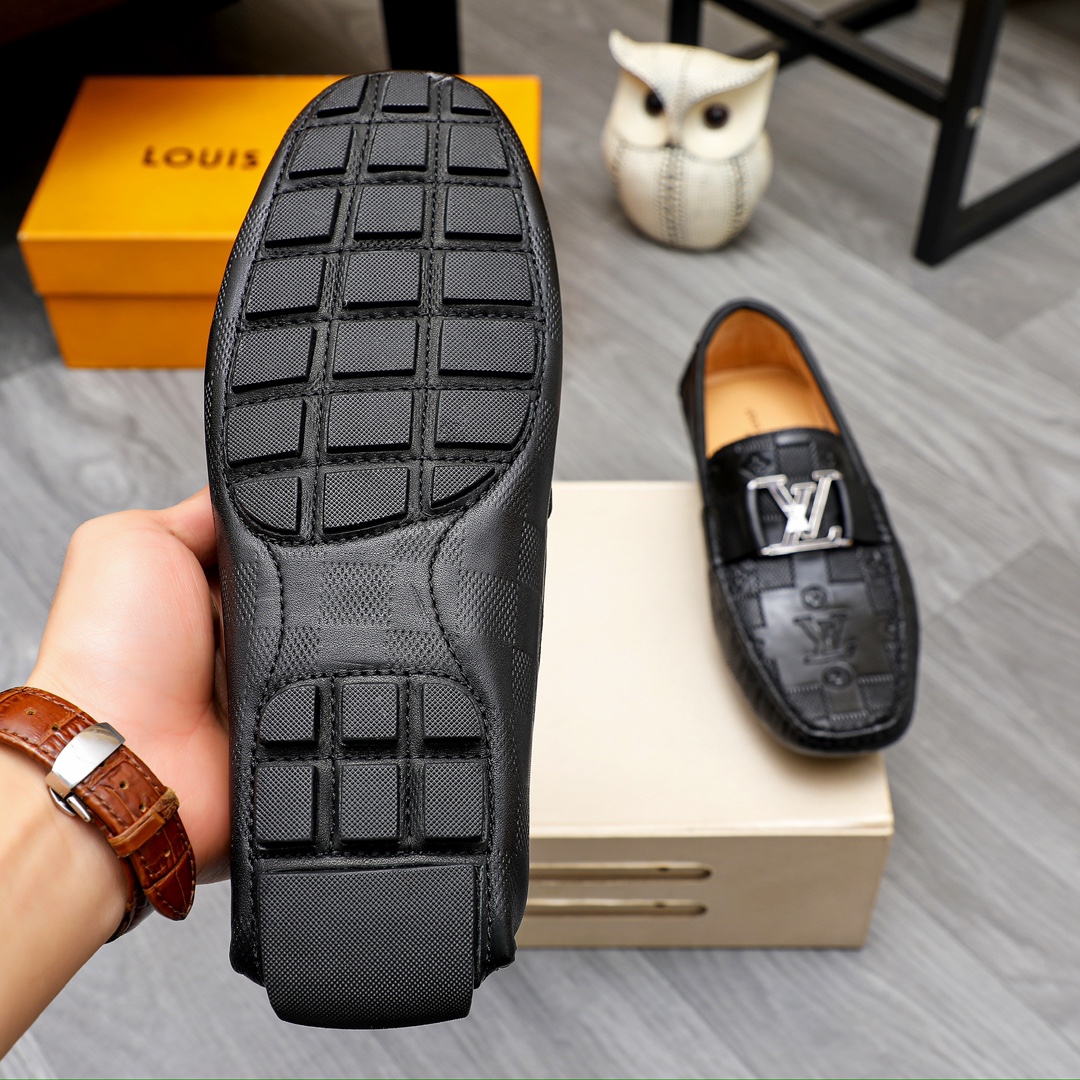 Louis Vuitton Men's Black Leather Loafers - Original Quality, Sizes 38-45 10 i1710386735 9417 8