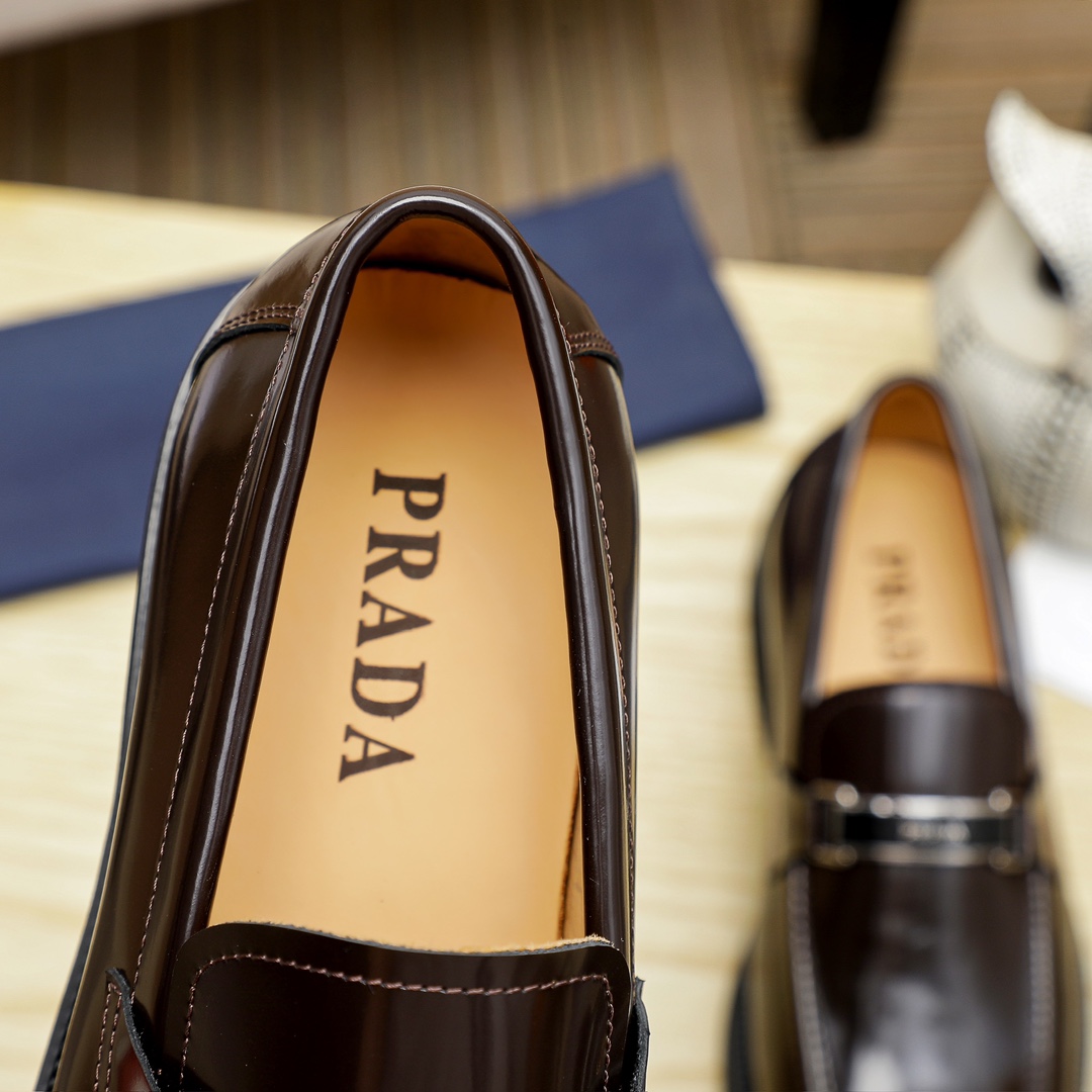 Prada Men's Leather Loafers with Chunky Rubber Sole, Brown, Sizes 38-44 7 i1711335897 8914 1
