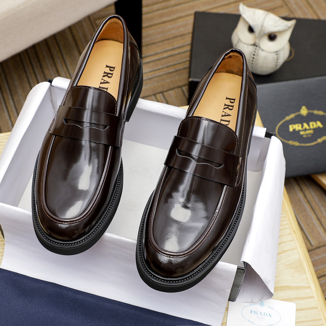 Prada Men's Leather Penny Loafers Classic Style Slip-on Dress Shoes 3 i1711336101 6126 7