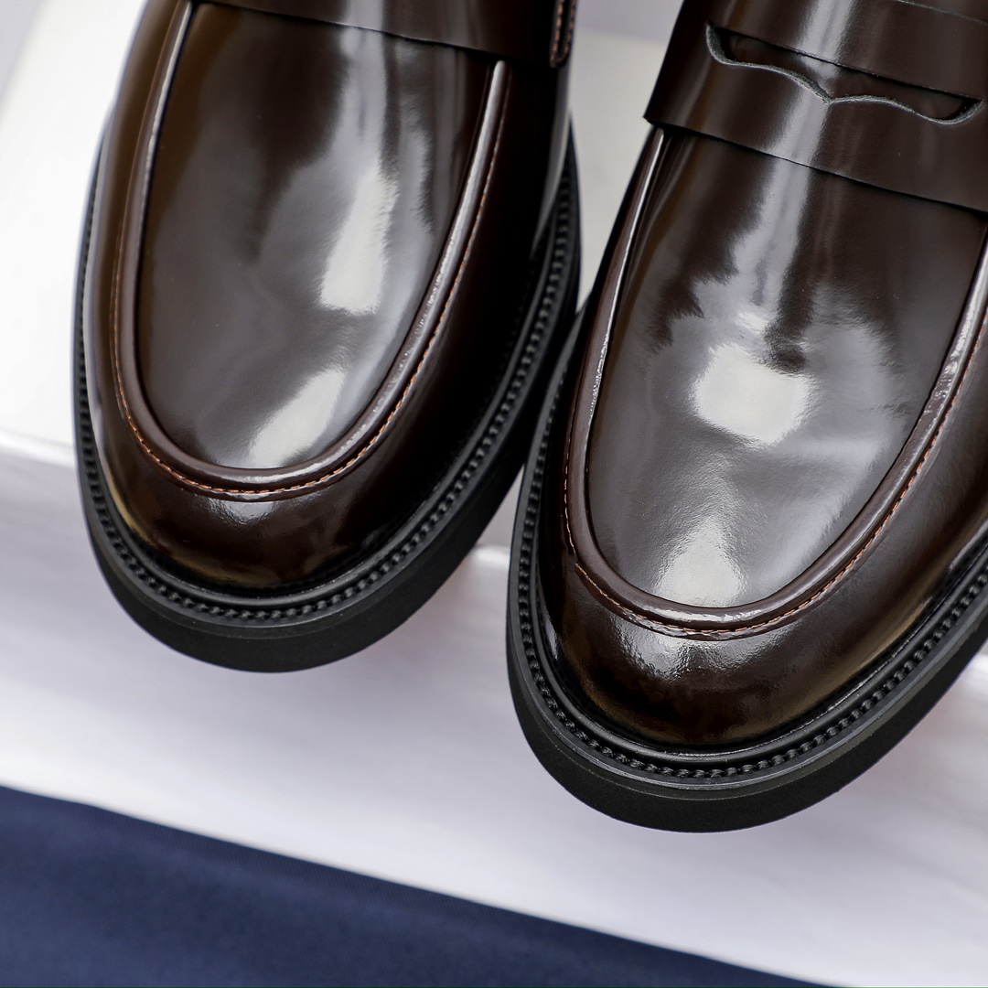 Prada Men's Leather Penny Loafers Classic Style Slip-on Dress Shoes 7 i1711336101 8330 0