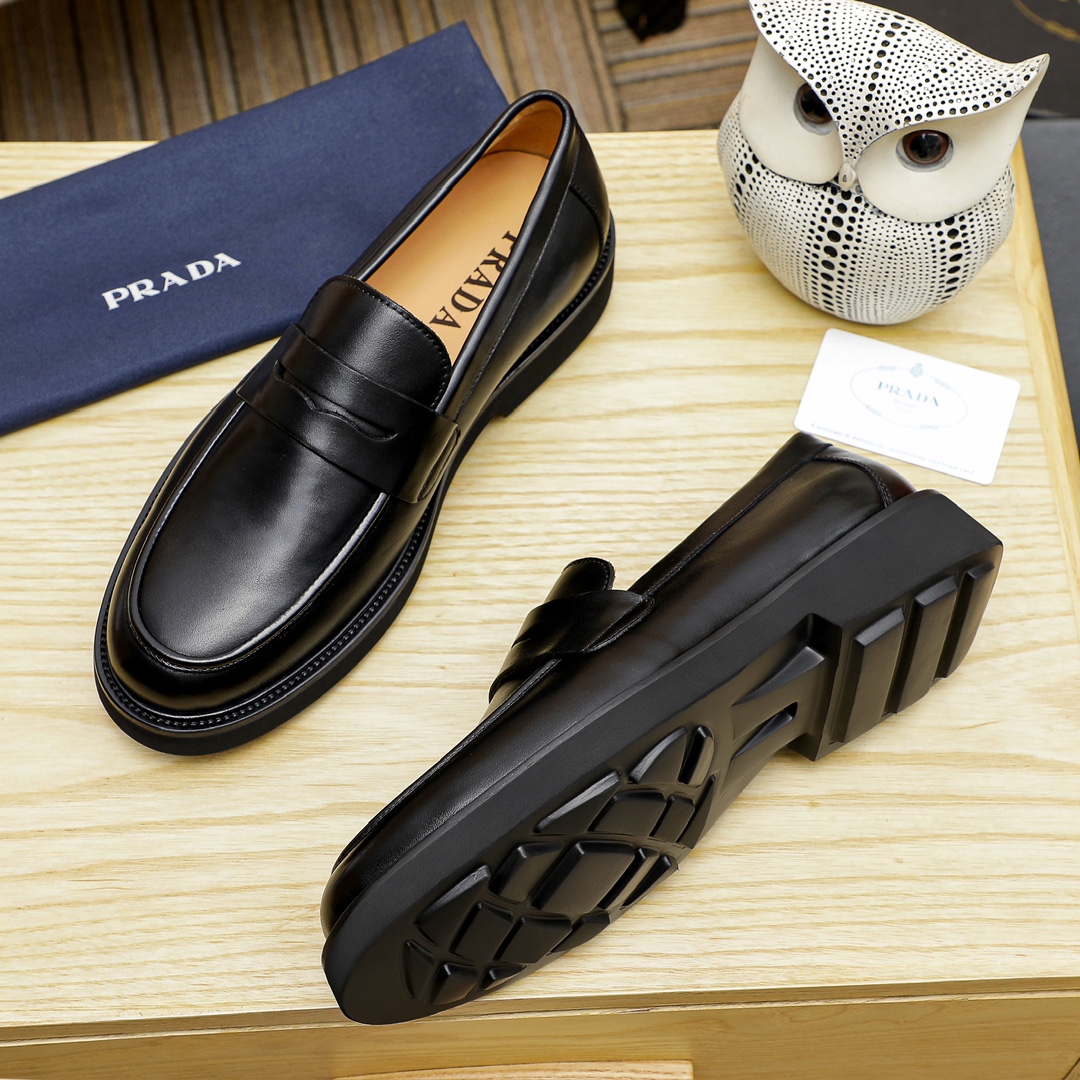 Prada Men's Leather Loafers - Classic Penny Style with Durable Rubber Sole 6 i1711336202 5195 8