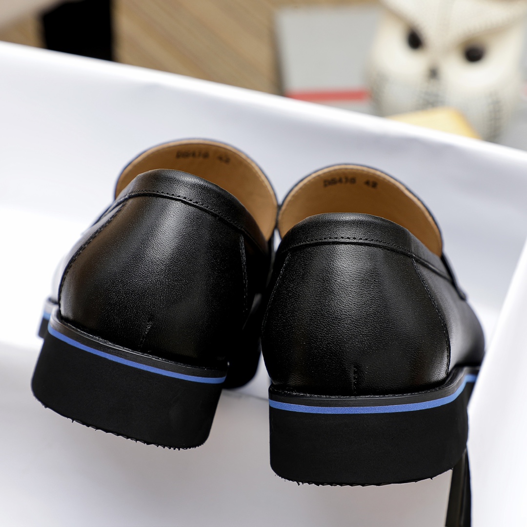 Prada Men's Leather Loafers with Metal Buckle, Classic Style & Comfort 9 i1729649449 2593 0
