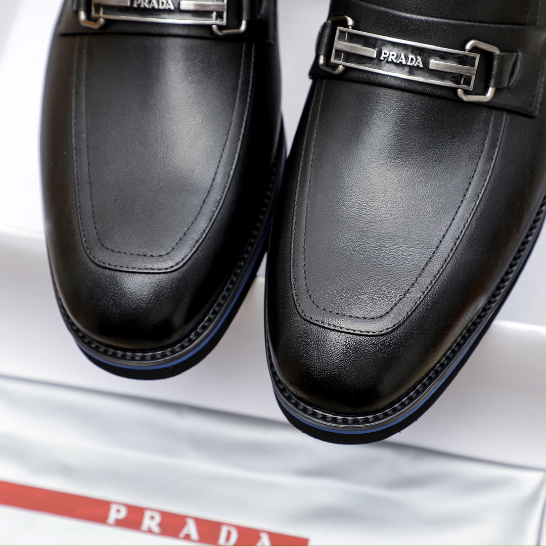 Prada Men's Leather Loafers with Metal Buckle, Classic Style & Comfort 7 i1729649449 3364 6