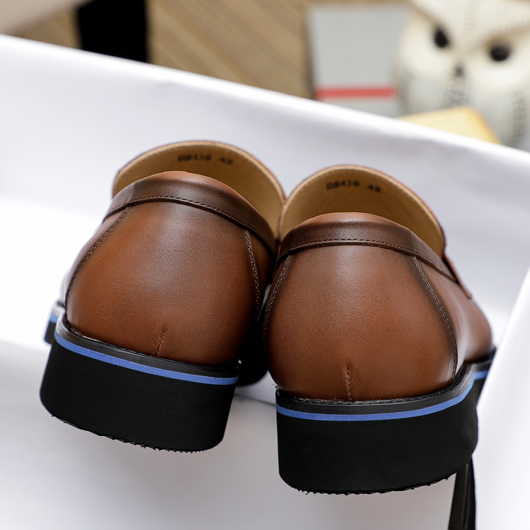Prada Men's Leather Loafers with Metal Buckle Detail, Brown Color 9 i1729649667 5940 8