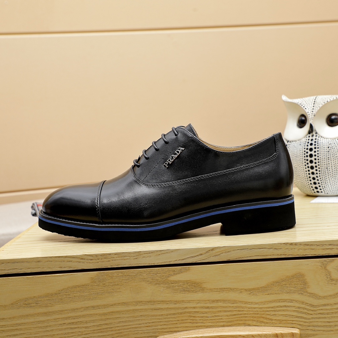Prada Men's Leather Oxford Shoes - Classic Lace-Up Dress Shoes 5 i1729650383 3889 4