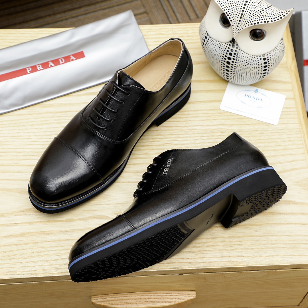 Prada Men's Leather Oxford Shoes - Classic Lace-Up Dress Shoes 6 i1729650383 975 6
