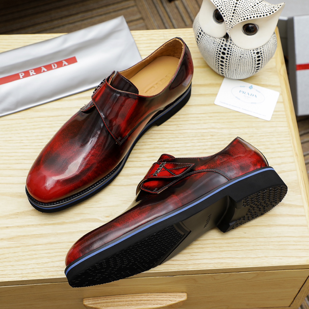 Prada Men's Leather Monk Strap Dress Shoes - Premium Quality & Comfort 6 i1729650900 6555 6