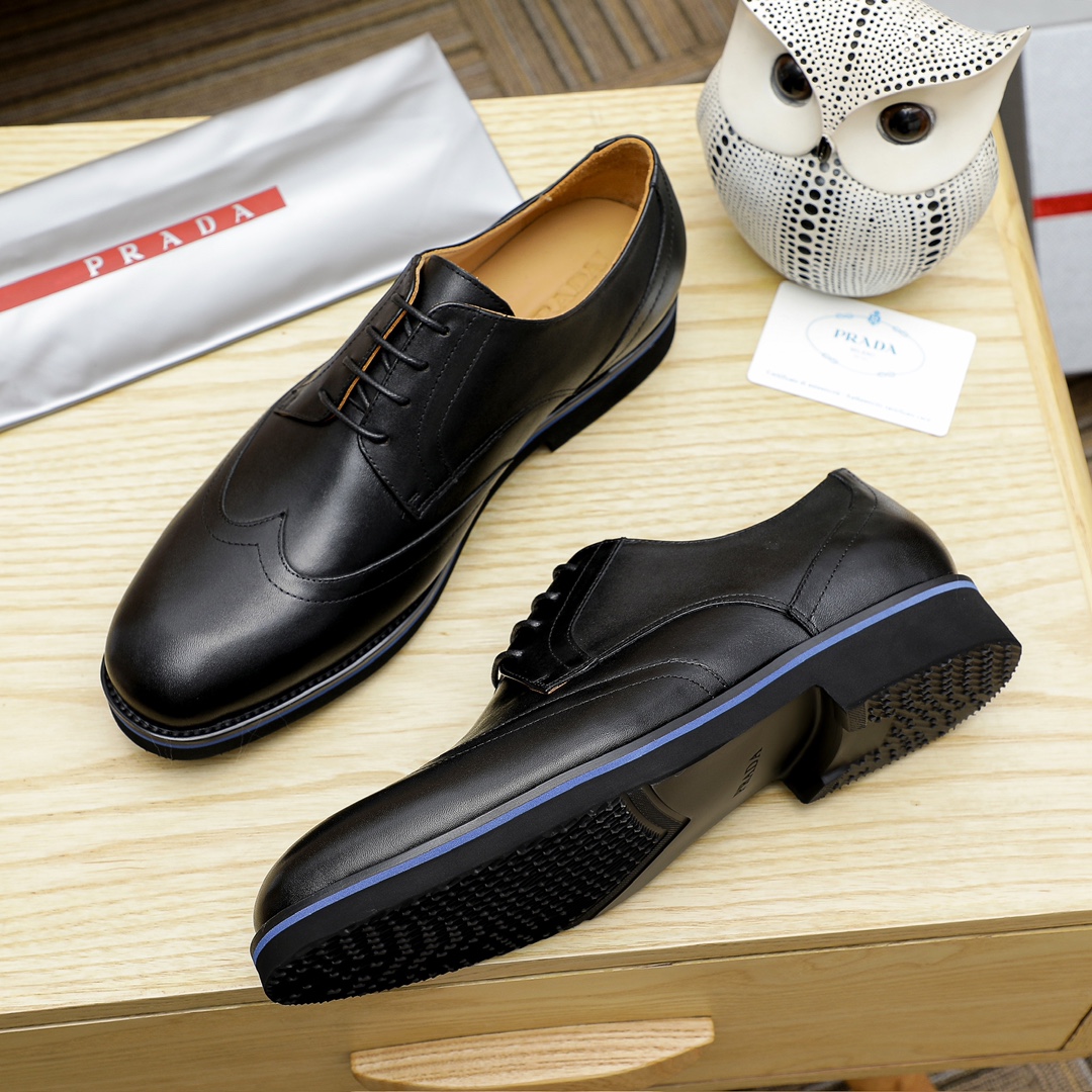 Prada Men's Leather Wingtip Oxford Dress Shoes - Classic Style & Comfort 6 i1729651254 3324 1