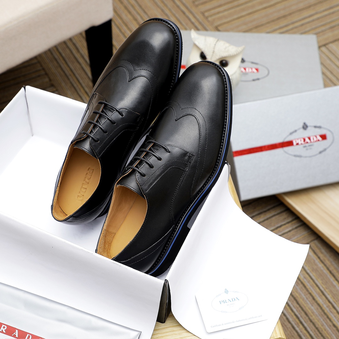 Prada Men's Leather Wingtip Oxford Dress Shoes - Classic Style & Comfort 4 i1729651254 4693 5
