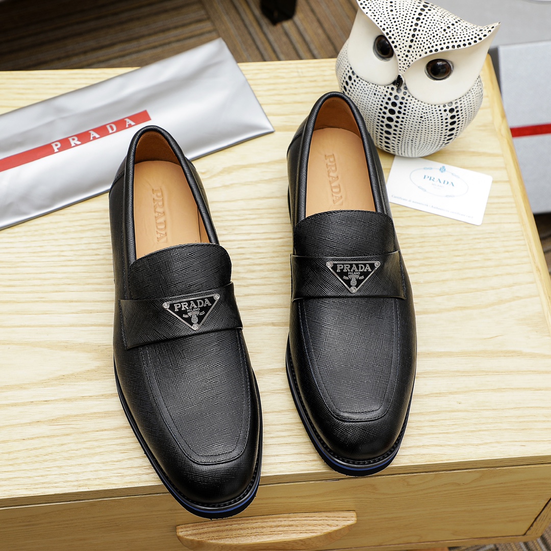 Prada Men's Leather Loafers - Classic Style, Durable & Comfortable 1 Prada Men's Leather Loafers - Classic Style, Durable & Comfortable
