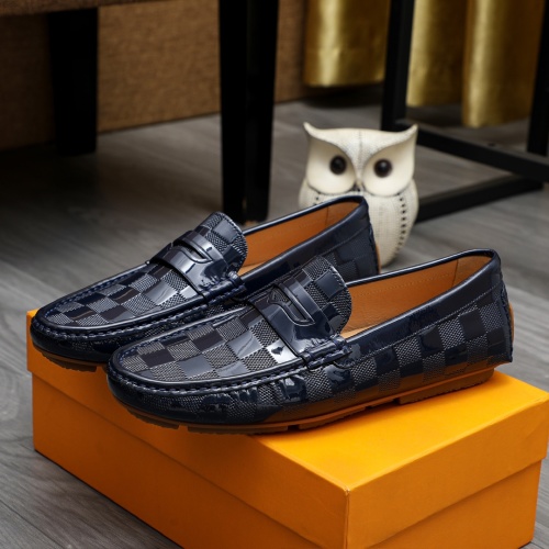 Louis Vuitton Men's Driving Shoes Leather Loafers, Navy Blue, Size 38-44 1 Louis Vuitton Men's Driving Shoes Leather Loafers, Navy Blue, Size 38-44