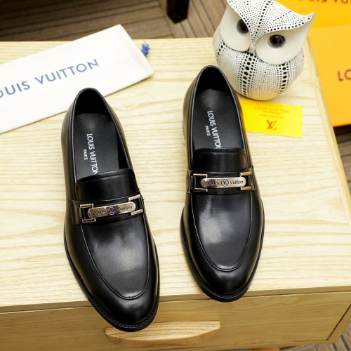 Louis Vuitton Men's Black Leather Loafers with Signature Buckle 1 Louis Vuitton Men's Black Leather Loafers with Signature Buckle