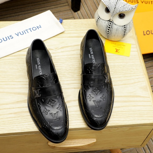Louis Vuitton Black Leather Loafers with Embossed Monogram, Size 39-45 1 Louis Vuitton Black Leather Loafers with Embossed Monogram, Size 39-45
