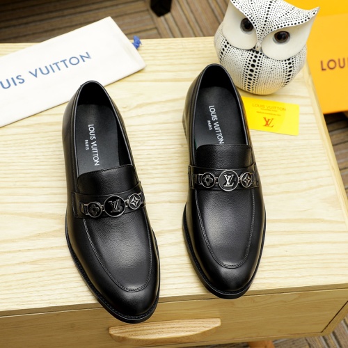 Louis Vuitton Men's Black Leather Loafers with Iconic LV Hardware 1 Louis Vuitton Men's Black Leather Loafers with Iconic LV Hardware