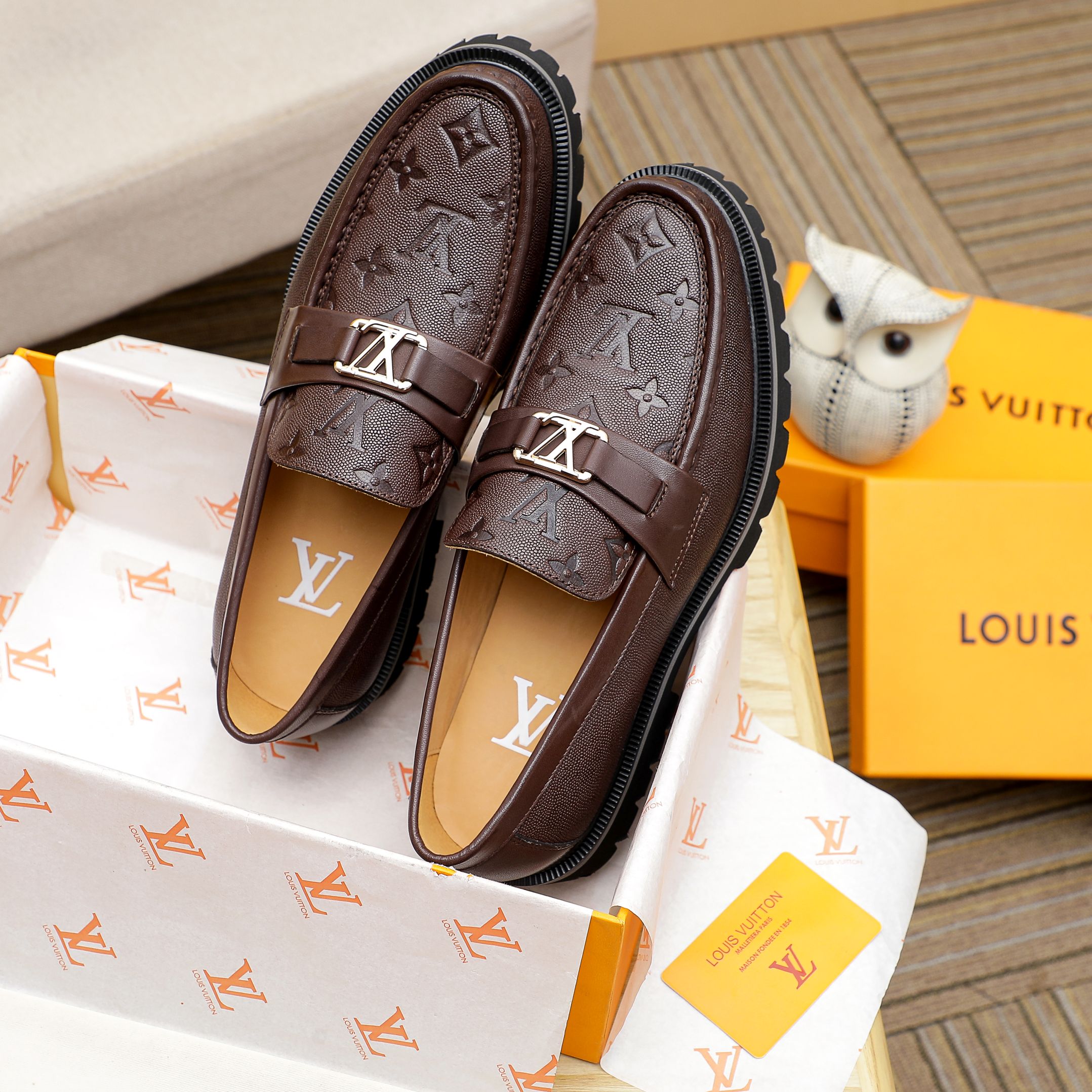 Louis Vuitton Men's Leather Dress Shoes - Premium Italian Leather, Multiple Sizes 4 a1741400310318 8141