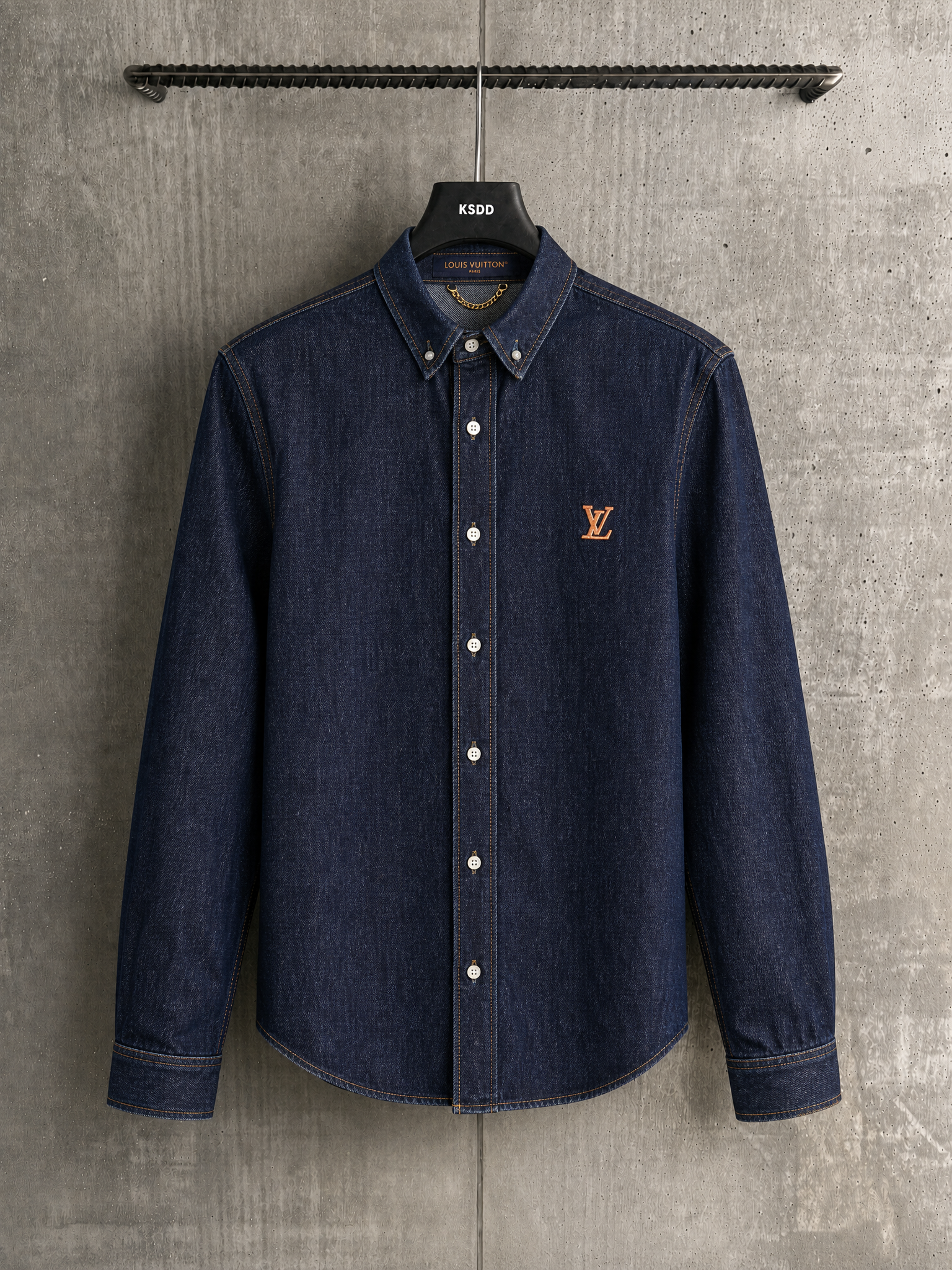 Louis Vuitton Lv 26SS 棉质翻领牛仔衬衫