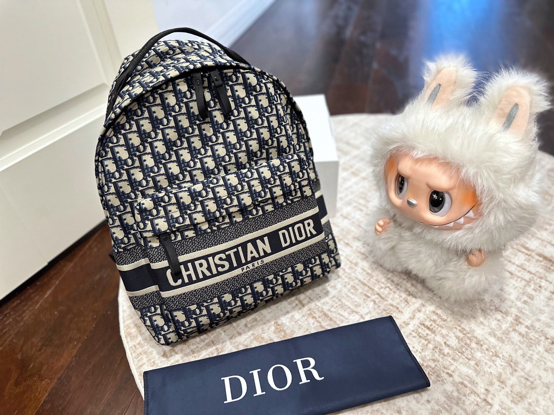 原单💰385   礼盒包装
Dior 双肩包 专柜最新[色]进口帆布配小牛皮 
原单品质  官网同步  原版五金不掉色  品质保证
超洋气 超五金实用 随心装  永不过时 必备单品 大号:尺寸 36cm