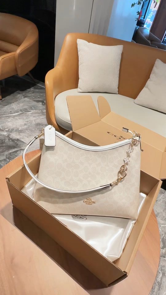 Blanco glaciar COACH | Nuevo Lauren Shoulder Bag